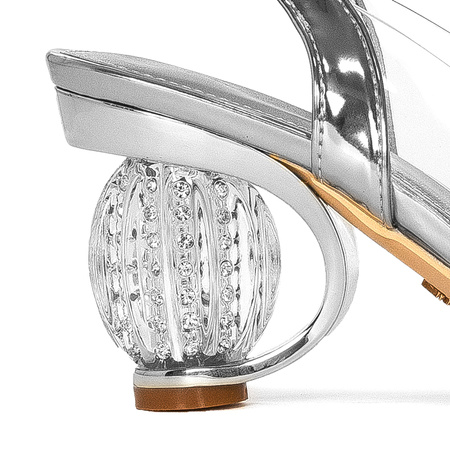 Sca'viola Women's sandals on a high heel Silver