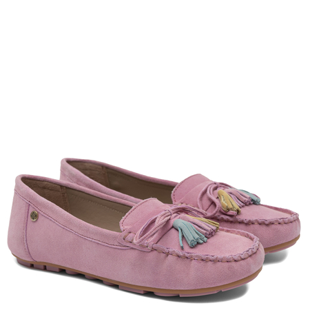 Maciejka Suede Women Loafers With Tassels Pink PR767-15/00-1