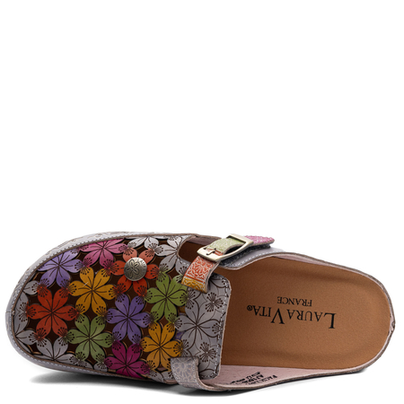 Laura Vita Facscineo 01 Leather Wedge Mules Multicolor FACSCINEO-01-GRIS
