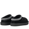 UGG Skórzane Kapcie Dziecięce Z Futrem Naturalnym Wsuwane Czarne 1019066K-BLK