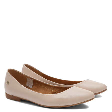 Maciejka Leather Classic Pointed Toe Ballet Flats Beige 4100W-08/00-8