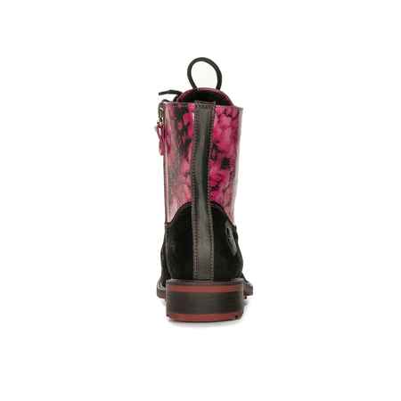Maciejka Women's Leather Boots Black and Pink