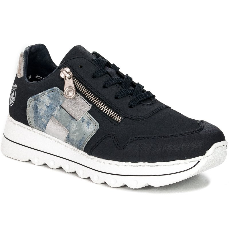 Rieker Buty damskie sneakersy Pazifik/Heaven/Silver czarne