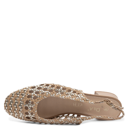 S.Barski Beige Openwork Pumps Leather Insole SR61-0100-TAUPE