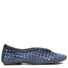 Maciejka Leather Laser-Cut Slip-On Flats Perforated Navy 07307-20/00-0