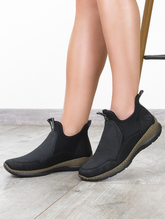 Rieker Comfortable Women's Slip-on Shoes Antistress Black N3275-00