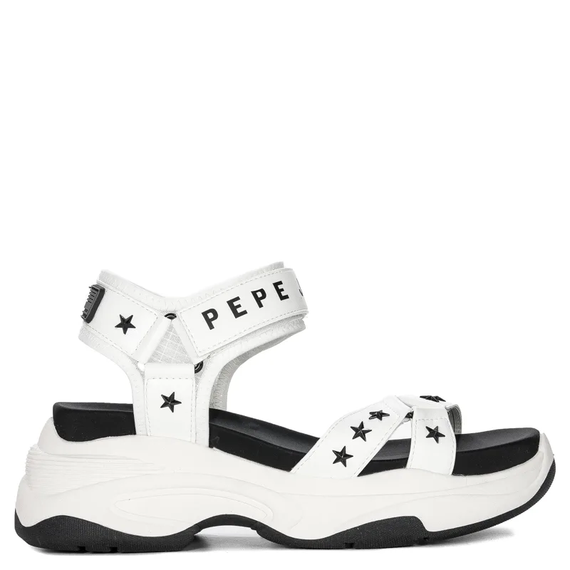 Pepe Jeans White Grub Star Sandals