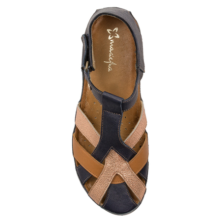Maciejka Navy Blue Leather Sandals