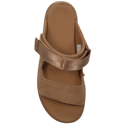 UGG Klapki Damskie Skórzane Na Platformie Chestnut