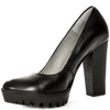  Maciejka Leather Pumps on Block Heel and Platform Black 02629-01-00-1 