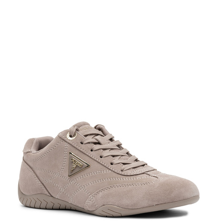 Guess Zamszowe Sneakersy Damskie Niskoprofilowe Sznurowane Beżowe FLPGABSUE12 SAND