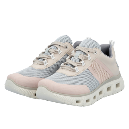 Rieker Sneakersy Damskie Różowo Niebieskie