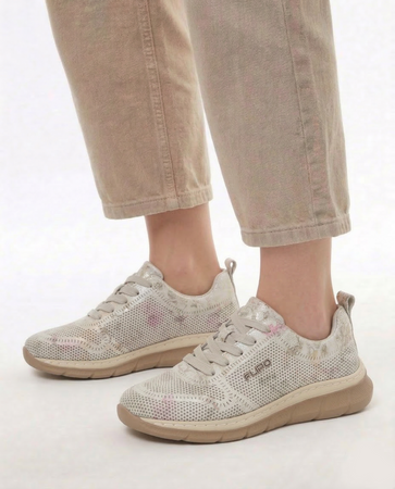 Filippo Skórzane Sneakersy Damskie Siateczkowe Szare DP7573-26-GR
