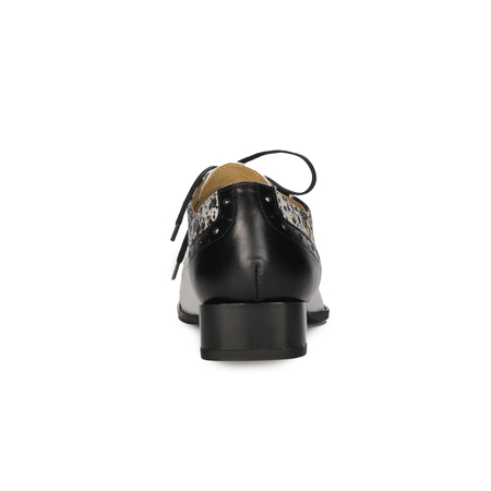 Maciejka Women's Leather White + Black Low Shoes