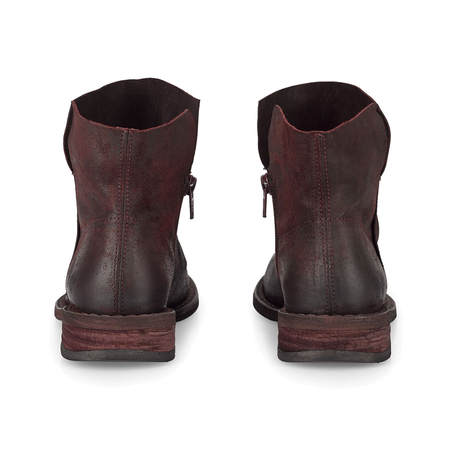 Felmini Women's Leather Burgundy Ankle Boots