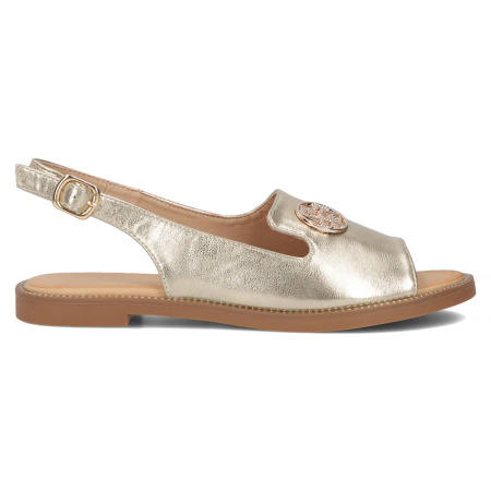 Filippo Women's Gold Flip-Flops With Strap