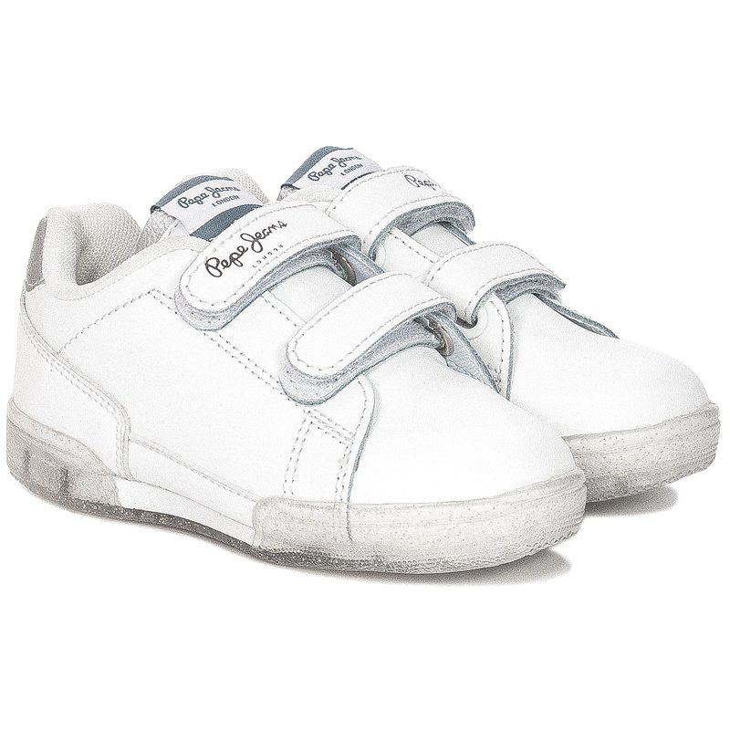 Pepe Jeans PGS30500 800 White Lambert Girl Glitter Kids Sneakers