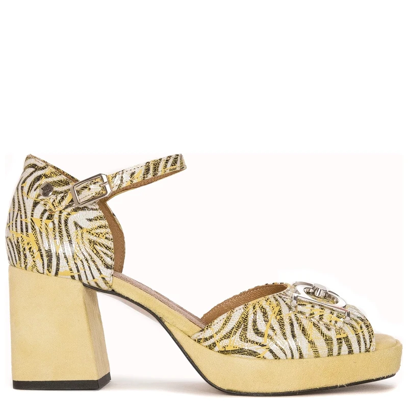Maciejka women's velor Yellow Sandals