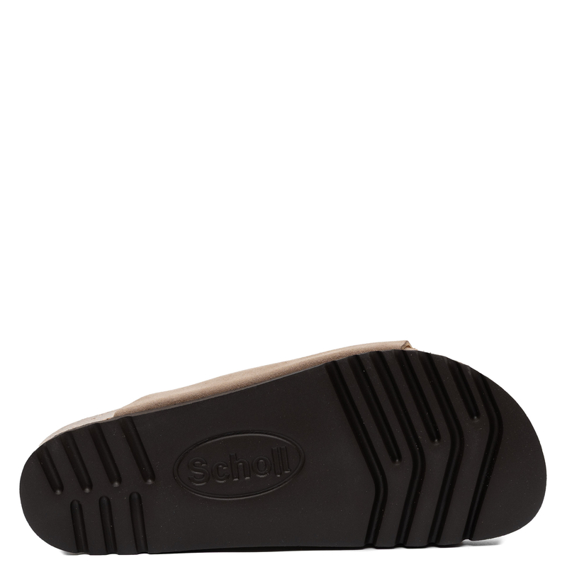 Scholl Leather Comfortable Adjustable Buckle Slides Beige F32579-2361