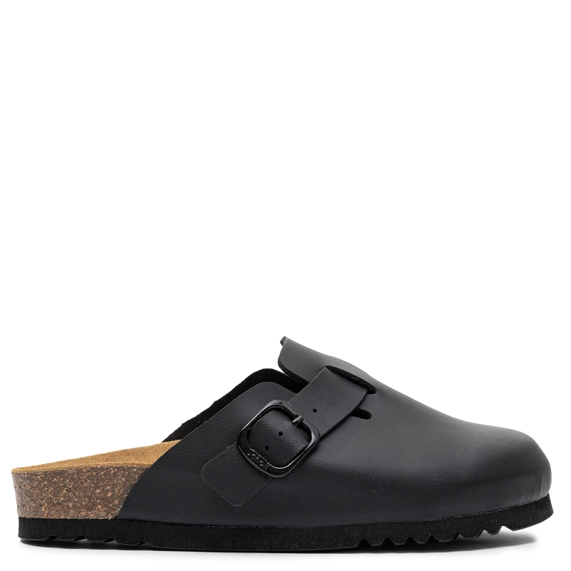 Scholl Damskie Zabudowane Klapki z Regulowanym Paskiem Czarne F00919-1004