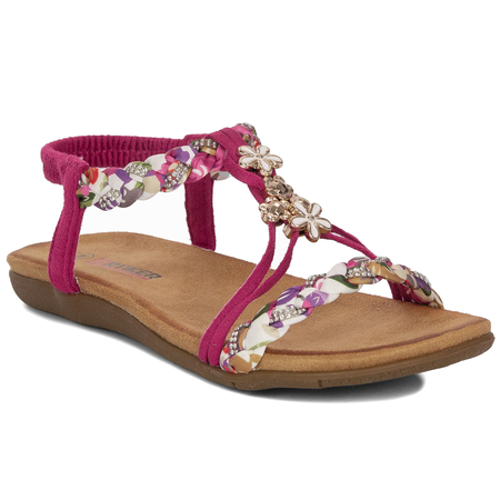 Artiker Comfort Braided Pink Jeweled Women's Sandals Fuchsia 56C1314