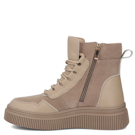 Filippo Women's Insulated Leather Boots, Beige