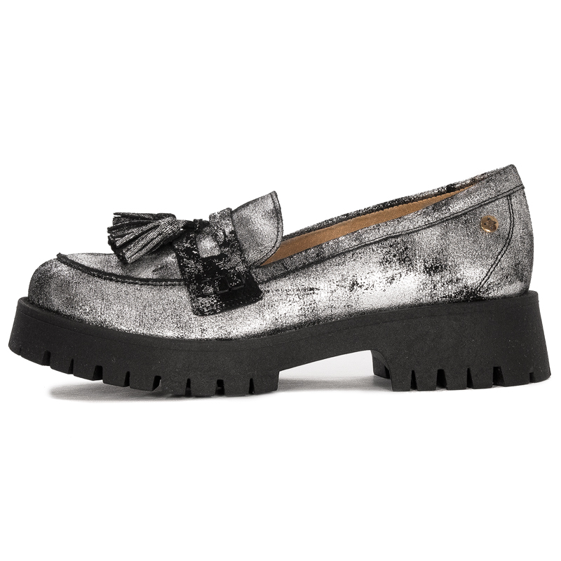 Maciejka Women's Black+Silver Shoes On Platform