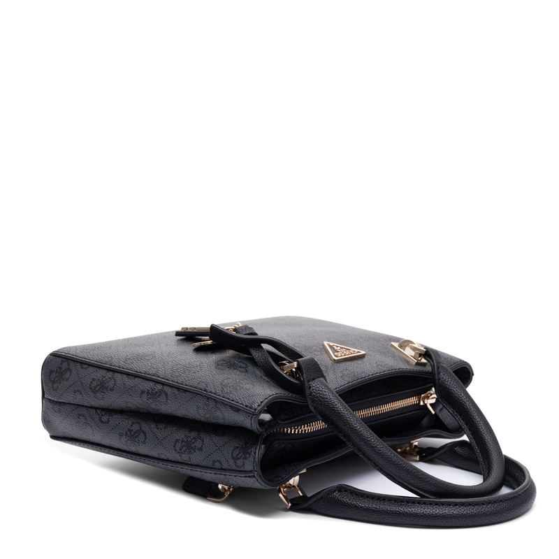 Guess Women's Quilted Monogram Handbag Elegant Satchel HWBG9672050-COAL
