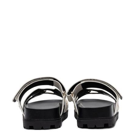 Guess Platform Slides Adjustable Strap Slides Grommet Detail Ivory-Black FLPFASELE03 IVORY