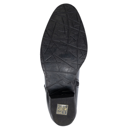 Maciejka Double-Zip Leather Ankle Boots Block Heel Black H7170-01/00-7