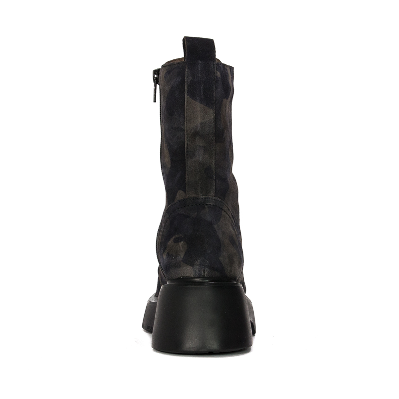 Wonders Women's Leather Boots On The Camo Platform Wonders Botki Damskie Skórzane Na Platformie Jungla Negro