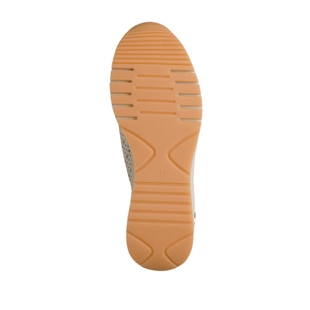 Marco Tozzi Skórzane Ażurowe Sneakersy na Koturnie Cream 2-23501-4440DCRE