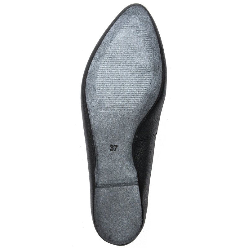 Maciejka Leather Ballerina Flats Almond Toe Black 04100-01/00-8