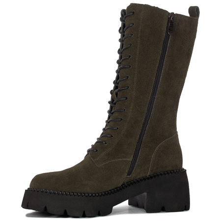 T.Sokolski Khaki Leather Women's Boots