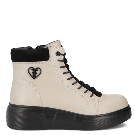 Filippo Leather Insulated Women’s Ankle Boots Platform Beige DBT712825BE