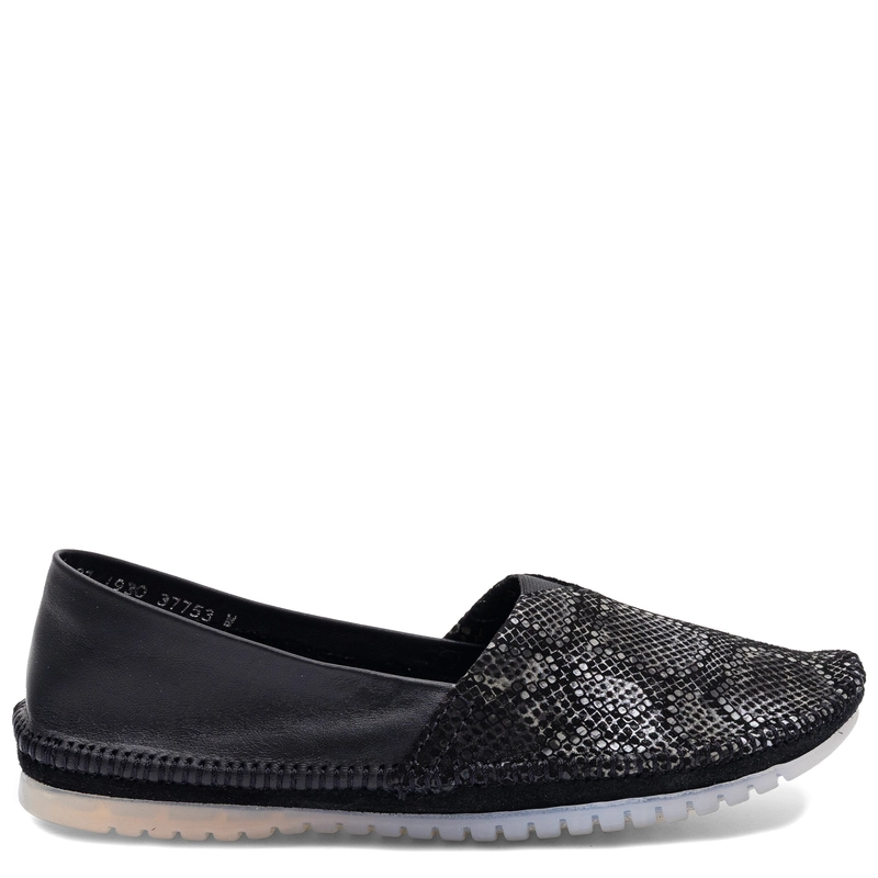 Maciejka Leather Lords Snake Pattern Black Grey 1930W-49-00-0