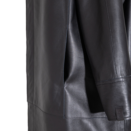 Opra Women's leather Rim Black Coat