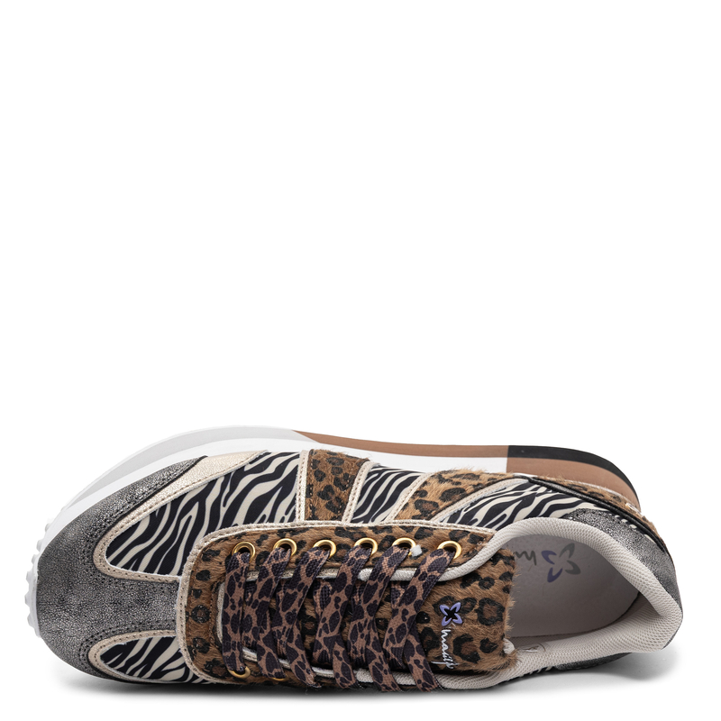 Maciejka Leather Sneakers In Leopard And Zebra Print With Silver Details M7356-25/00-7