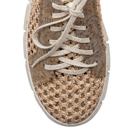 Maciejka Leather Woven Platform Lace-Ups Breathable Beige 05850-04/00-1