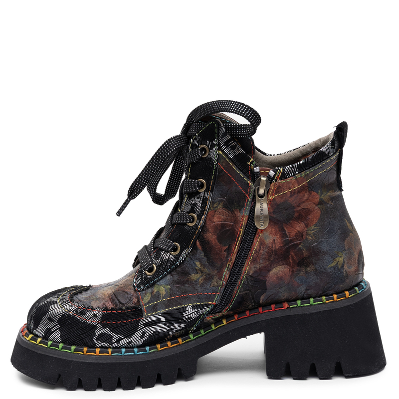 Laura Vita Oyao 02 Women's Leather Platform Ankle Boots Multicolour 0008207-OYA-NOIR