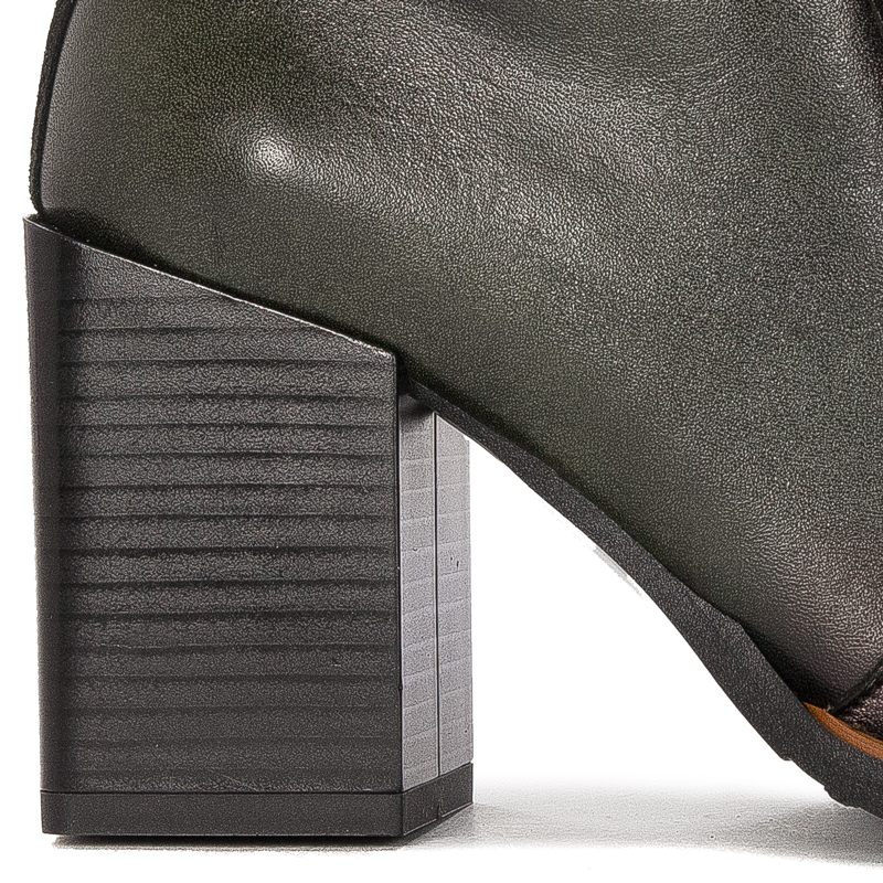Maciejka Lace-Up Ankle Boots Block Heel Green 05667-09/00-8