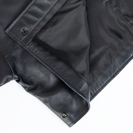 OPRA Oversize Leather Jacket With Hood Black OP-ZAHRA-BLACK