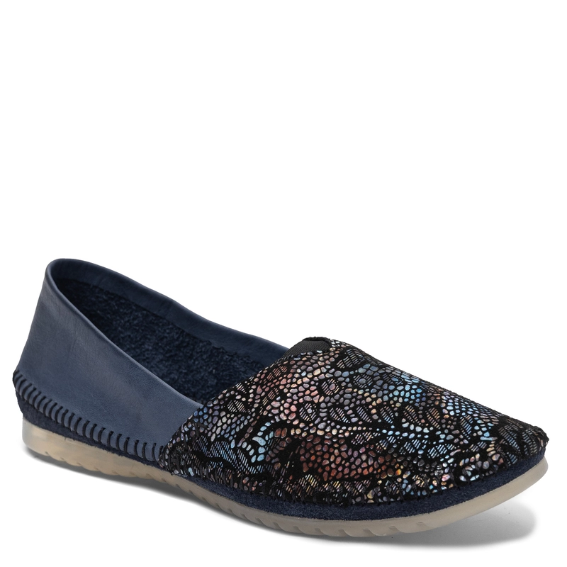Maciejka Leather Artistic Patterned Low Shoes Navy Blue 1930W-11/00-0