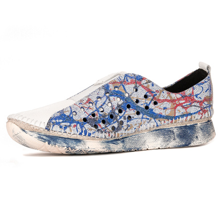 Maciejka Women's leather shoes White Blue