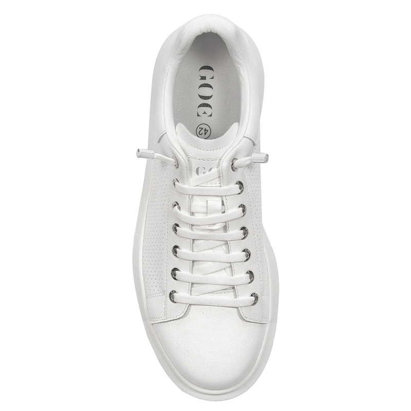 GOE Sneakersy męskie skórzane White białe