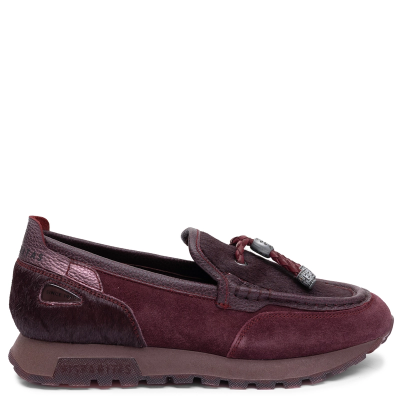 Hispanitas Leather Slip-On Shoes With Tassels Burgundy HI265128
