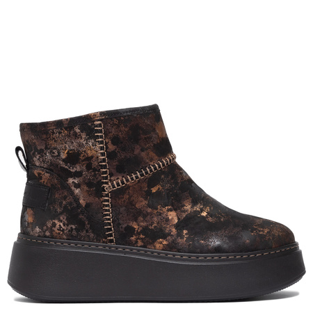 Maciejka Leather Platform Ankle Boots Gold-Black 06257-25/00-4