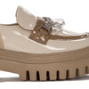 Maciejka Patent Leather Loafers Chunky Platform Light Beige 06294-22/00-8