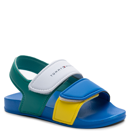 Tommy Hilfiger Dziecięce Sportowe Sandały Na Rzepy Wielokolorowe T1X2-33913-MULTI