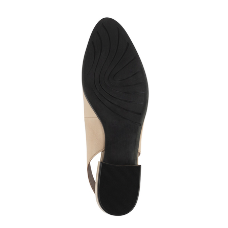 Marco Tozzi Skórzane Slingback Półbuty z Migdałowym Noskiem Taupe 2-29408-42341TAU